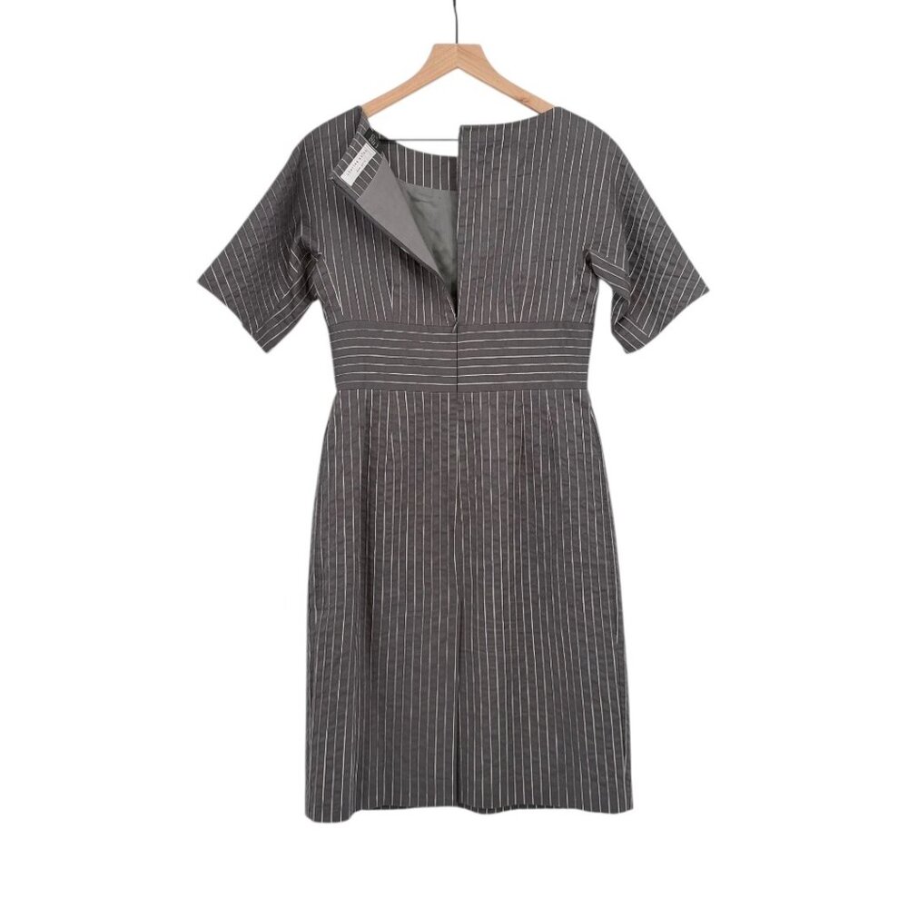Charles Nolan NY Pinstripe Short Sleeve Work Dress S8 Flawless! - Picture 3 of 5